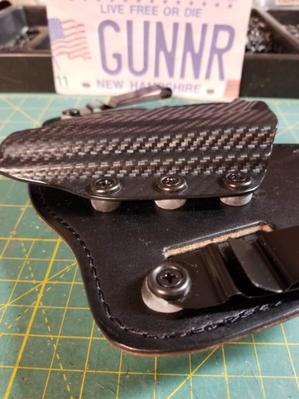 FITS GLOCK MODELS IWB & OWB TUCKABLE HYBRID HOLSTER KYDEX/LEATHER CONCEALED CCW - Image 11