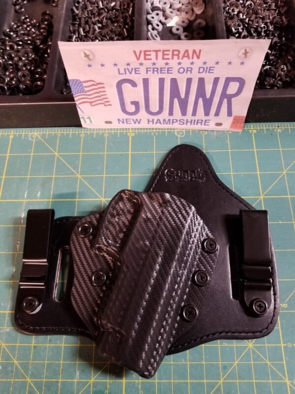 FITS GLOCK MODELS IWB & OWB TUCKABLE HYBRID HOLSTER KYDEX/LEATHER CONCEALED CCW - Image 12