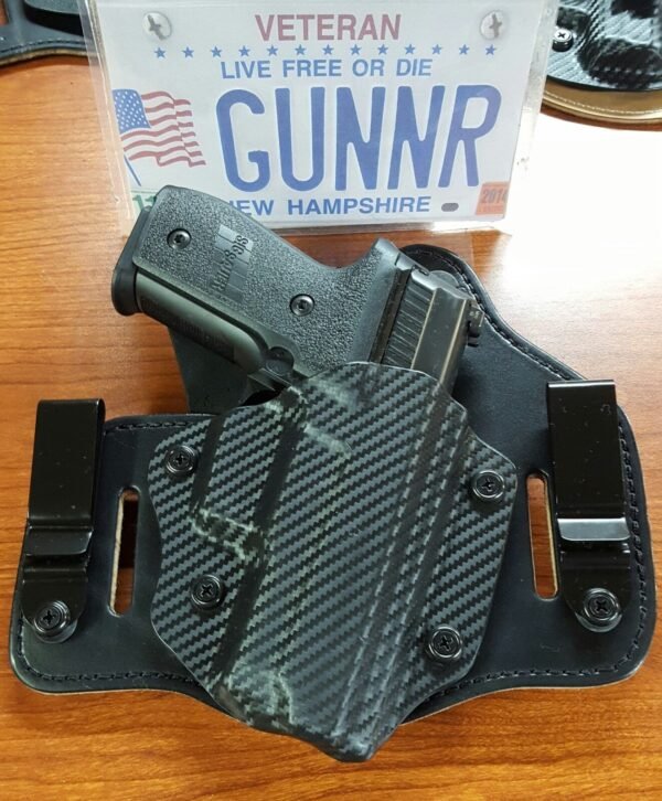 FITS GLOCK MODELS IWB & OWB TUCKABLE HYBRID HOLSTER KYDEX/LEATHER CONCEALED CCW - Image 3