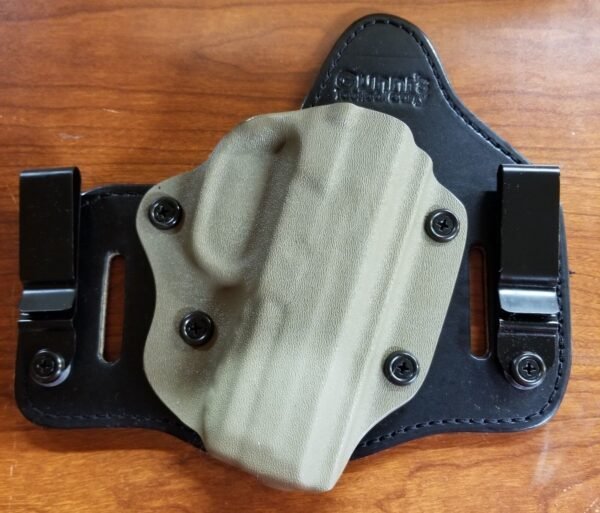 FITS GLOCK MODELS IWB & OWB TUCKABLE HYBRID HOLSTER KYDEX/LEATHER CONCEALED CCW - Image 9