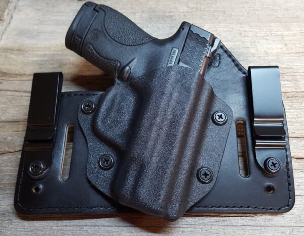 FITS GLOCK MODELS IWB & OWB TUCKABLE HYBRID HOLSTER KYDEX/LEATHER CONCEALED CCW - Image 10