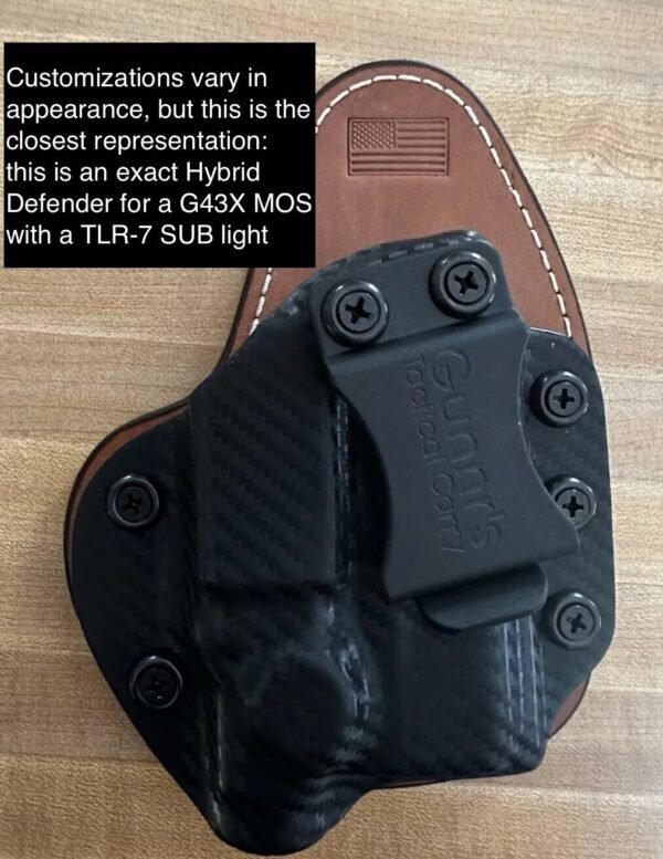 Gunnr's Tactical Carry - IWB hybrid holster, fits Glock G43x MOS w/ TLR7 sub. - Image 3