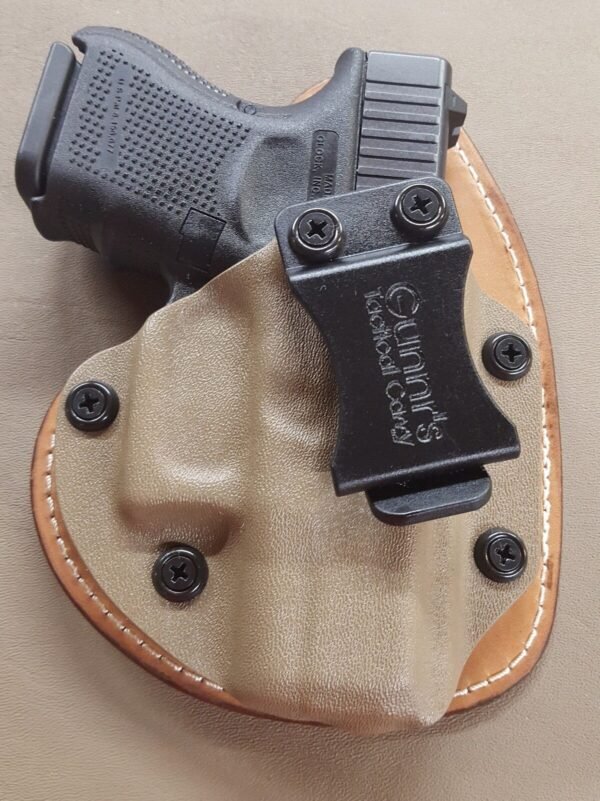 FITS GLOCK MODELS  IWB HYBRID HOLSTER KYDEX/ LEATHER CONCEALED  CCW - Image 4